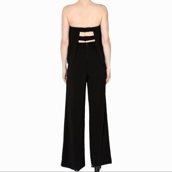 DO+BE black wide leg strapless jumpsuit Size Small - Picture 13 of 13